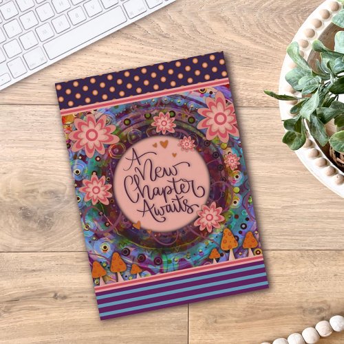 Graduation New Chapter Quote Modern Pretty Floral Card