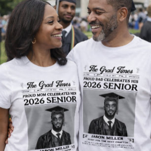 Graduation Newspaper Shirt, Proud Mom Graduate  T-Shirt