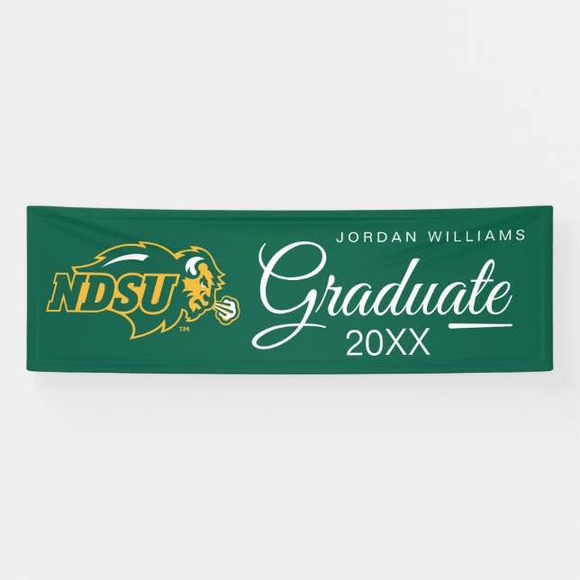 Graduation | North Dakota State Bison Head Banner (Horizontal)