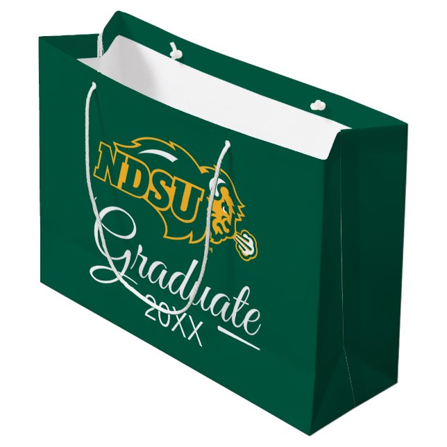 Graduation | North Dakota State Bison Head Large Gift Bag (Front Angled)
