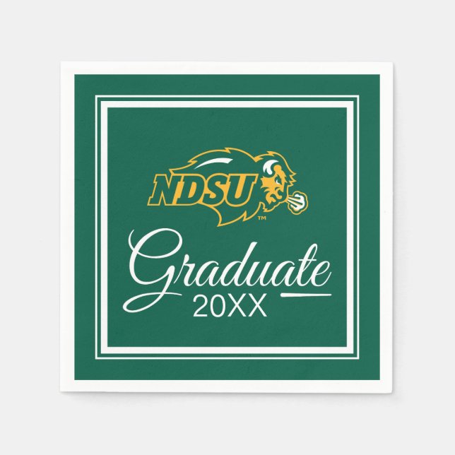 Graduation | North Dakota State Bison Head Napkins (Front)