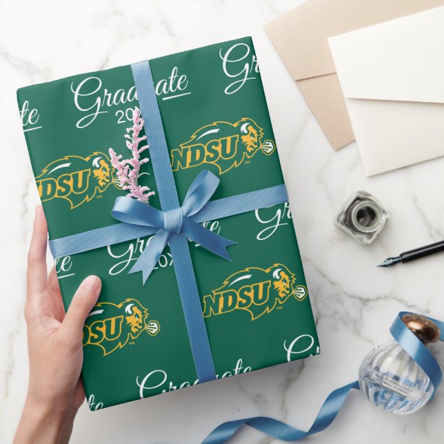 Graduation | North Dakota State Bison Head Wrapping Paper (Gifting)