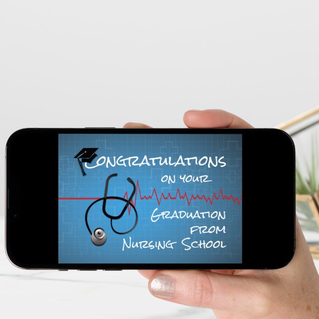 Graduation Nursing School Congratulations Stethosc Card (Front Digital)