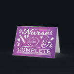 Graduation Nursing School Modern Purple Funny Card<br><div class="desc">Funny graduation cards just for nurses who have completed their nursing school work. Purple and white card to congratulate the grad!</div>