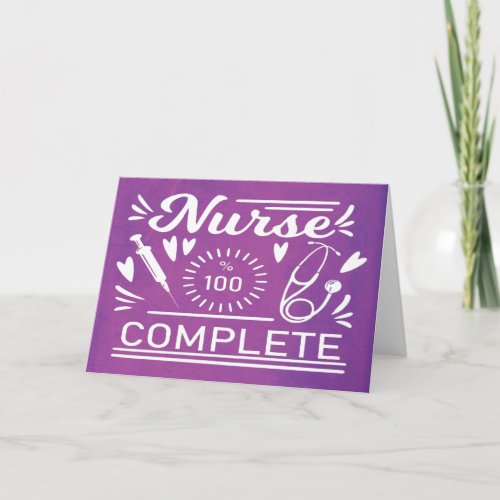 Graduation Nursing School Modern Purple Funny Card