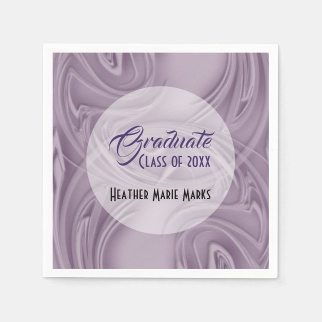 Graduation Old Lavender Strokes Party Napkins (Front)