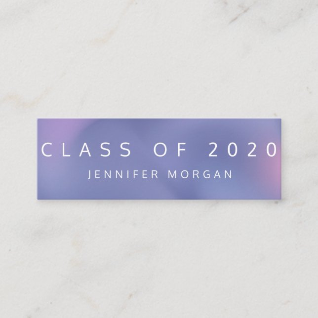 Graduation Ombre Metallic Modern Name Card (Front)