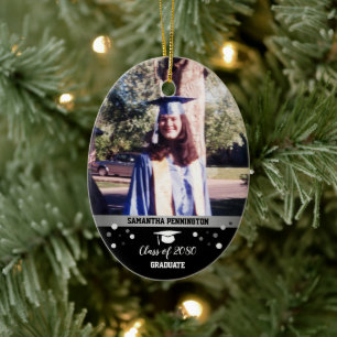 Graduation One Photo Celebration Keepsake Ceramic Ornament