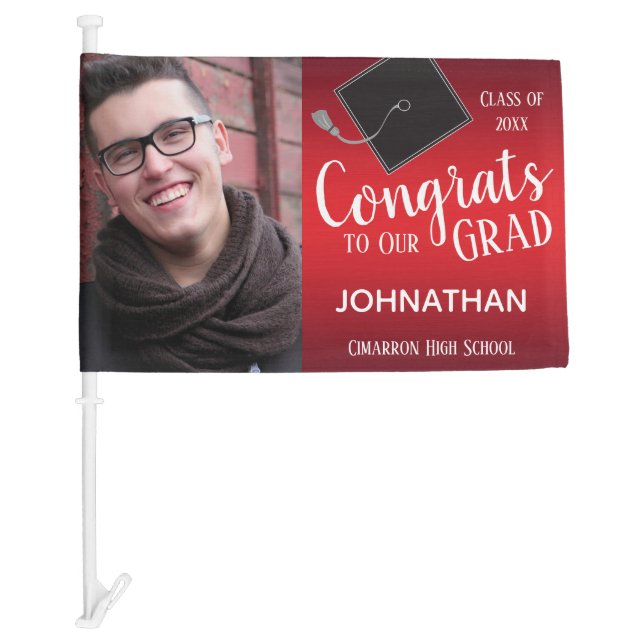 Graduation One Photo Class of 2022 Car Flag (Front)