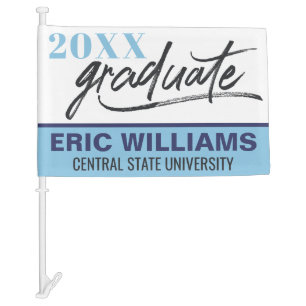 Graduation   One Photo Custom Color Car Flag