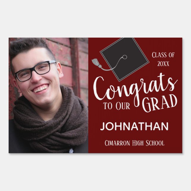 Graduation One Photo Yard Sign (Front)