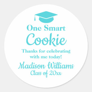 Graduation One Smart Cookie To go Grad Treat Favor Classic Round Sticker