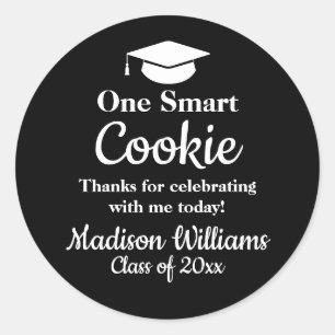 Graduation One Smart Cookie To go Grad Treat Favor Classic Round Sticker