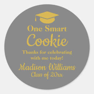 Graduation One Smart Cookie To go Grad Treat Favor Classic Round Sticker
