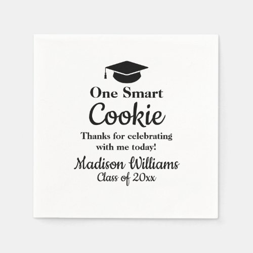 Graduation One Smart Cookie To go Grad Treat Favor Napkins