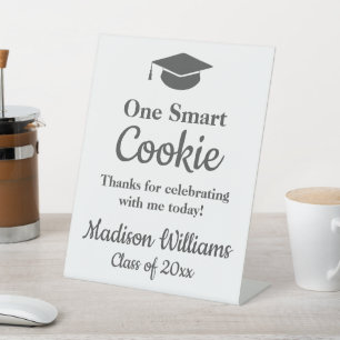 Graduation One Smart Cookie To go Grad Treat Favor Pedestal Sign