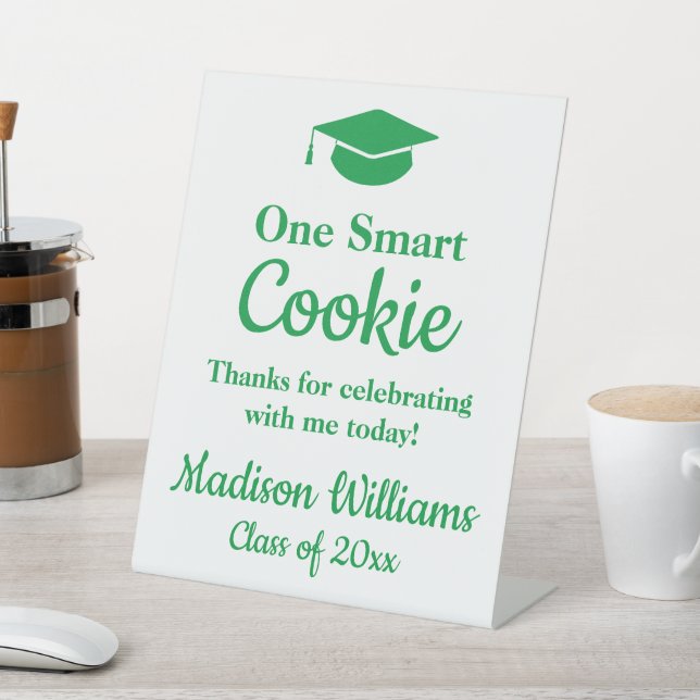 Graduation One Smart Cookie To go Grad Treat Favor Pedestal Sign (In SItu)