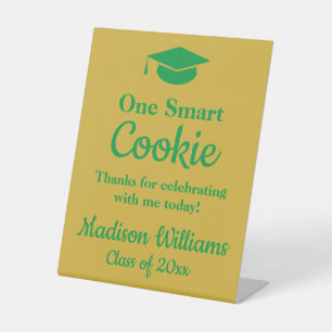 Graduation One Smart Cookie To go Grad Treat Favor Pedestal Sign