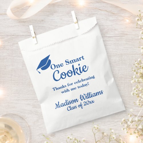 Graduation One Smart Cookie To go Treat Blue Grad Favor Bag