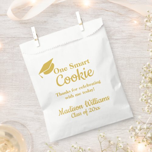 Graduation One Smart Cookie To go Treat Gold Grad Favor Bag