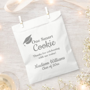 Graduation One Smart Cookie To go Treat Gray Grey Favor Bag
