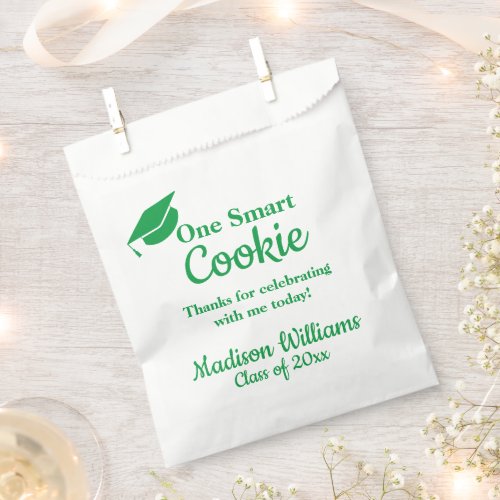 Graduation One Smart Cookie To go Treat Green Grad Favor Bag