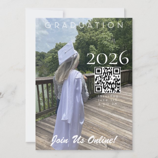 Graduation Online Invitation QR Code 2026 Photo (Front)