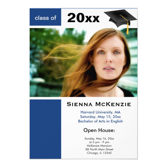 Graduation Open House (Dodger Blue) Invitations