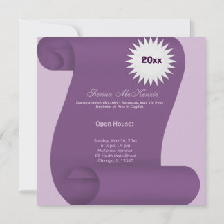 Graduation Open House (Purple) Invitation