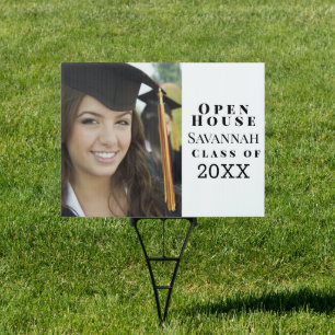 Graduation Open House With Grads Photo Sign