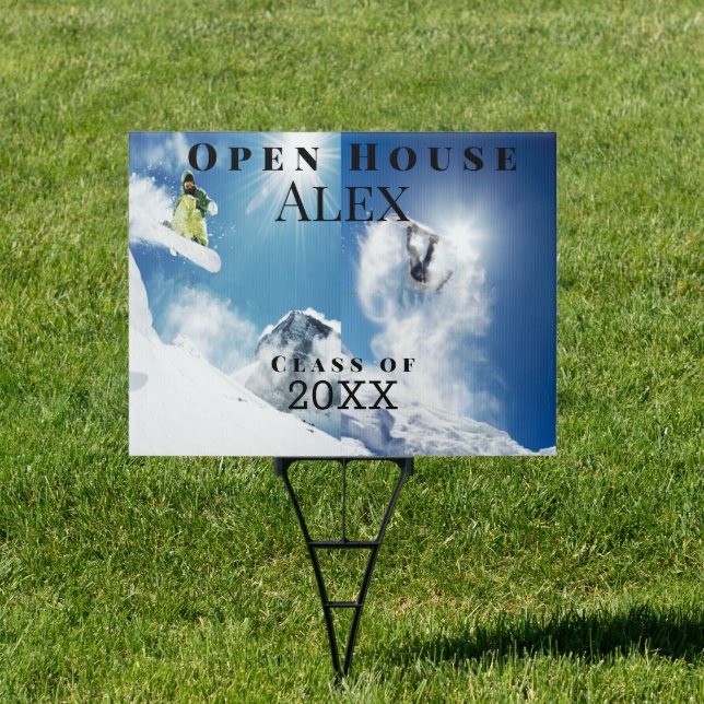 Graduation Open House With Two Photos Sign (Insitu)