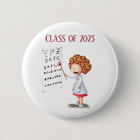Graduation optometrist doctor illustrated button