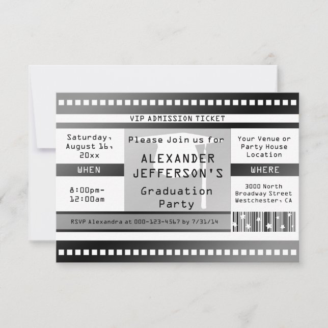 Graduation or Party Admission Ticket Invitation (Front)