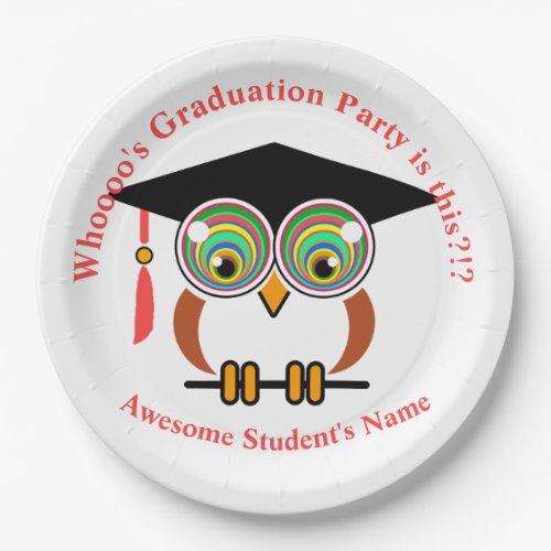 Graduation Owl _  Fun Colorful Celebration Paper Plates