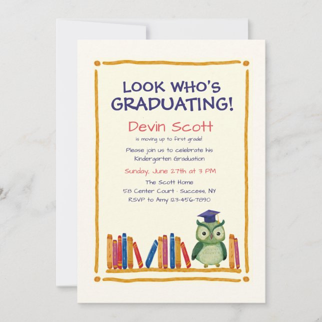 Graduation Owl Invitation (Front)