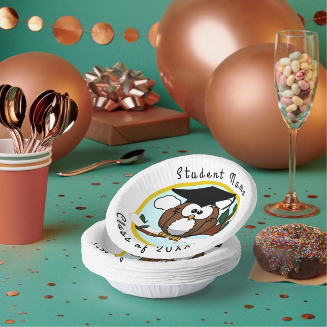 Graduation Owl  Paper Bowls (Multi)
