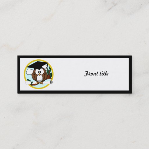 Customizable Cute Cartoon Graduation Owl With Cap &amp; Diploma Business Card