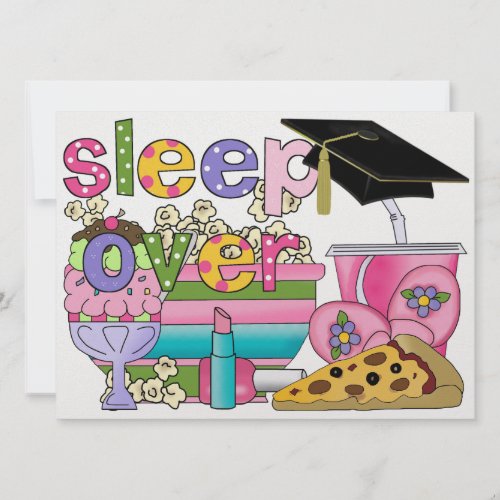 Graduation Pajama Party  Sleep Over _ SRF Invitation