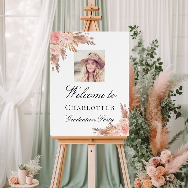 Graduation pampas grass blush rose gold photo foam board (Creator Uploaded)