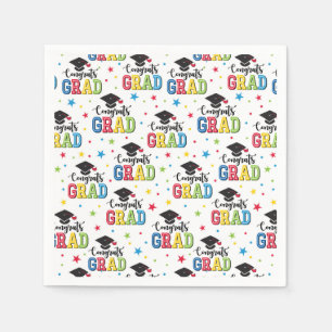 Graduation Paper Napkins, Congrats Grad Theme Napkins