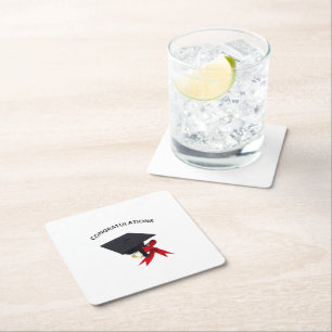 GRADUATION PAPER PLATES SQUARE PAPER COASTER