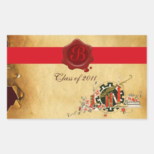 GRADUATION PARCHMENT AND RED WAX SEAL MONOGRAM