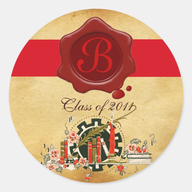GRADUATION PARCHMENT AND RED WAX SEAL MONOGRAM (Front)