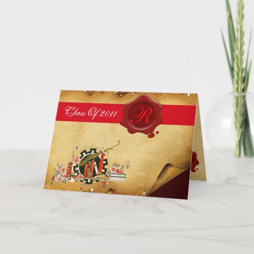 GRADUATION PARCHMENT RED WAX SEAL MONOGRAM