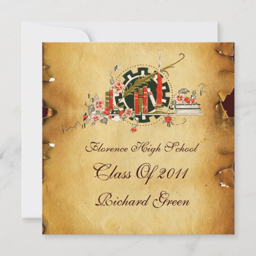 GRADUATION PARCHMENT RED WAX SEAL MONOGRAM Felt