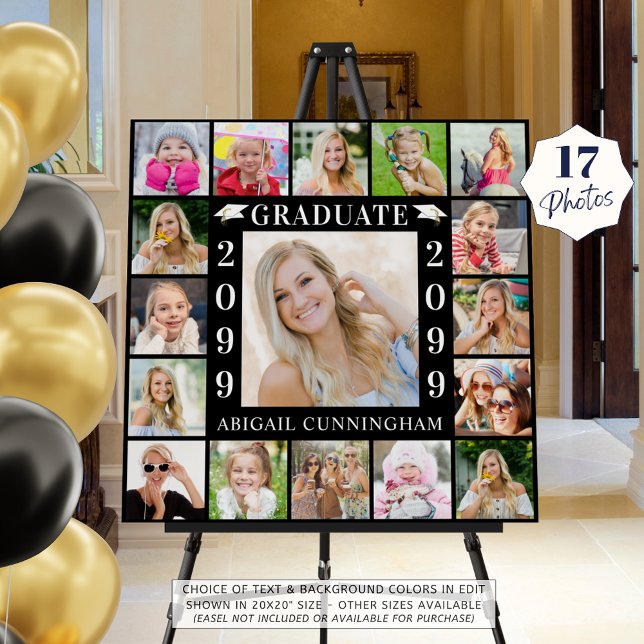 Graduation Party 17 Photo Collage Personalized Foam Board (Creator Uploaded)