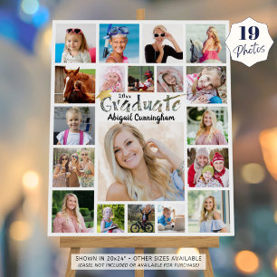 Graduation Party 19 Photo Collage Brush Typography Foam Board