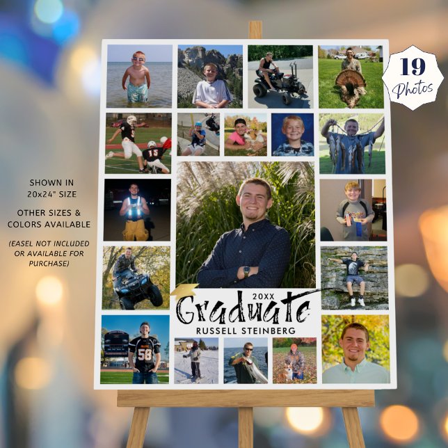 Graduation Party 19 Photo Display Brush Typography Foam Board (Creator Uploaded)