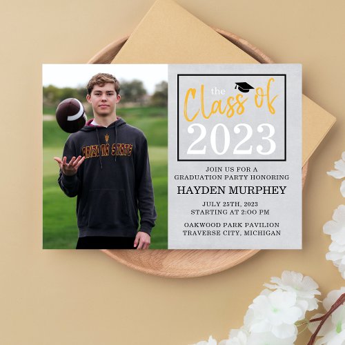 Graduation Party 2024 Open House Photo Yellow Invitation