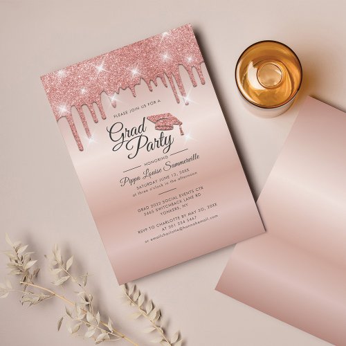 Graduation Party 2024 Rose Gold Invitation